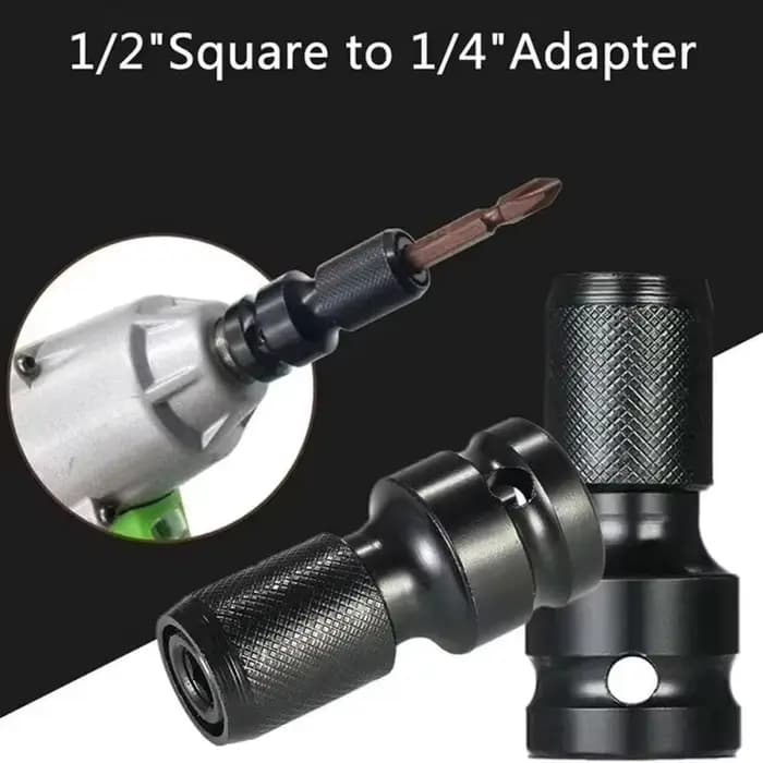 Adaptateur de mandrin de perceuse, adaptateur de douille hexagonale, entraînement 1/2" vers embouts de perçage à percussion 1/4", adaptateur de charge rapide pour outils électriques