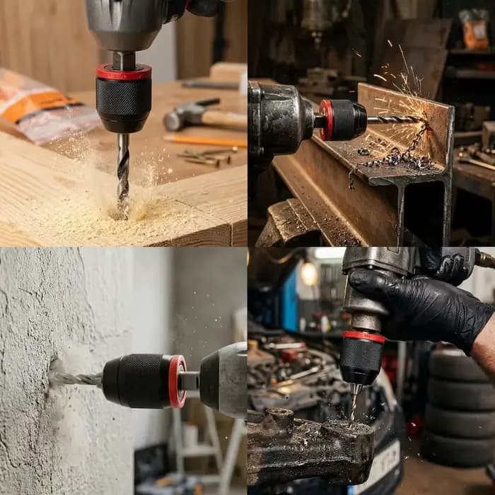 Mandrin de perçage métallique pour perceuse électrique manuelle