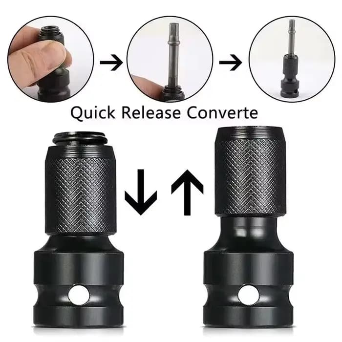 Adaptateur de mandrin de perceuse, adaptateur de douille hexagonale, entraînement 1/2" vers embouts de perçage à percussion 1/4", adaptateur de charge rapide pour outils électriques