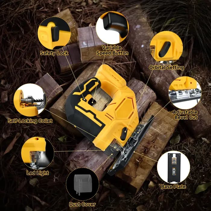 Scie sauteuse électrique pour batterie Dewalt 20 V 2700 tr/min vitesse variable 3 positions réglage orbital outil