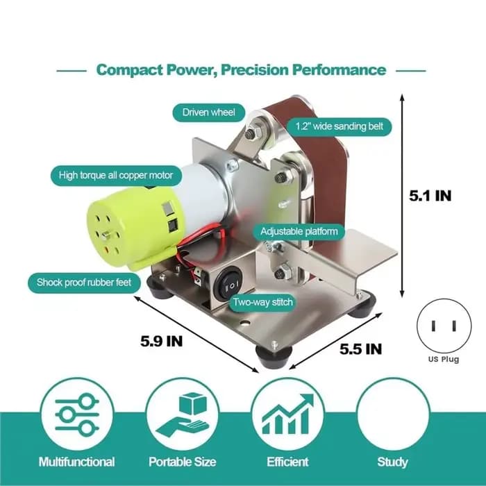 Mini ponceuse à bande électrique