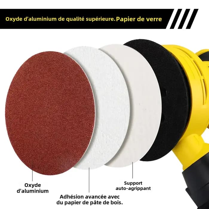 10/20/50 pièces disques abrasifs 2/3/4/5/6/7 pouces crochet et boucle 40-2000 grains papier de verre pour ponceuse orbit