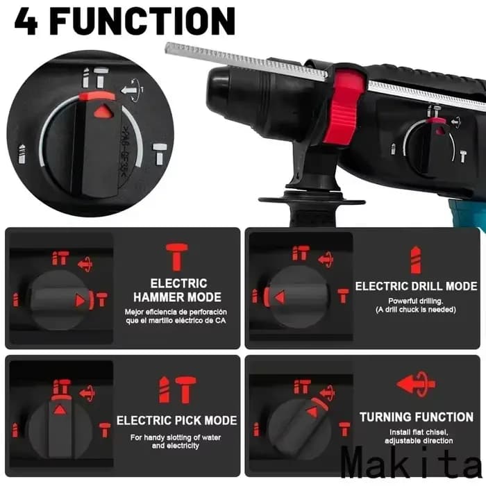 Marteau perforateur sans fil compatible Makita
