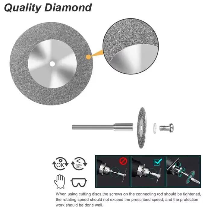 Lame de diamant, disque coupé