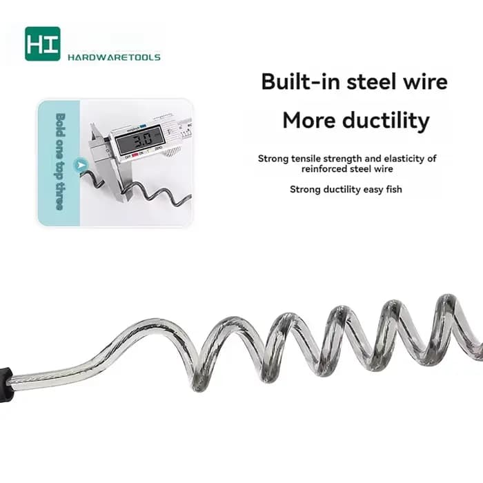 Corde de sécurité pour outil à bobine élastique verrouillable
