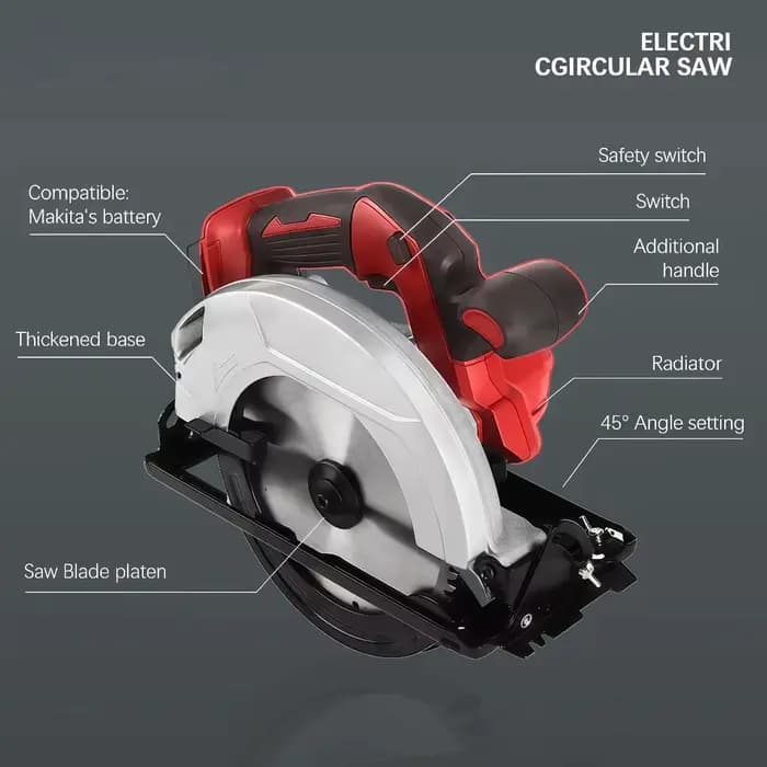 Scie circulaire électrique sans fil de 7 pouces