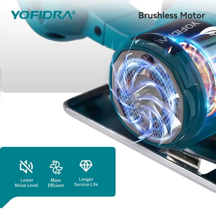 YOFIDRA 5 pouces 10800 tr/min scie circulaire électrique sans brosse sans fil 45 ° Outil