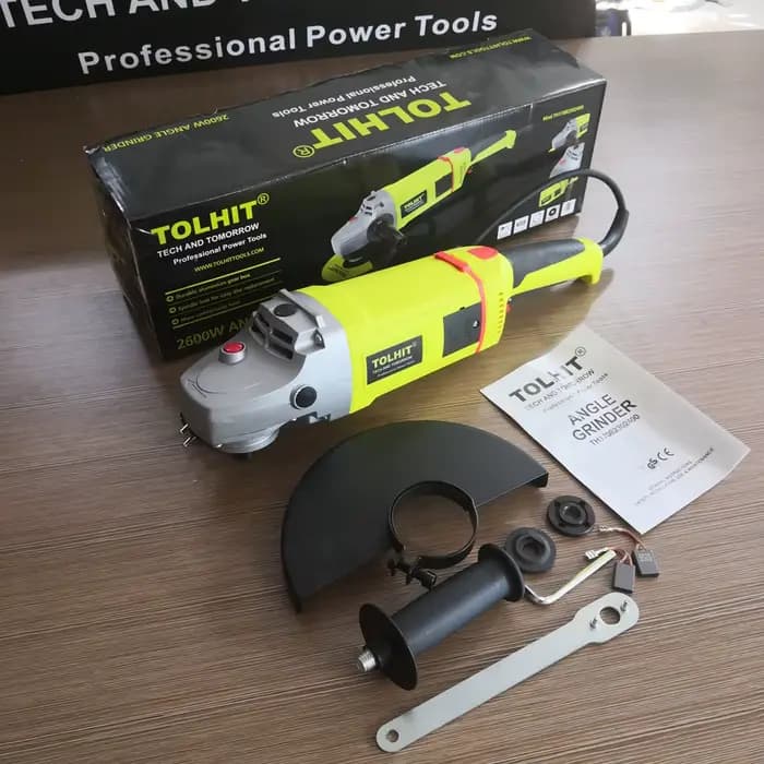 Meuleuse d'angle industrielle professionnelle 2600W 6000 tr/min 230mm 9 pouces avec interrupteur à palette jaune