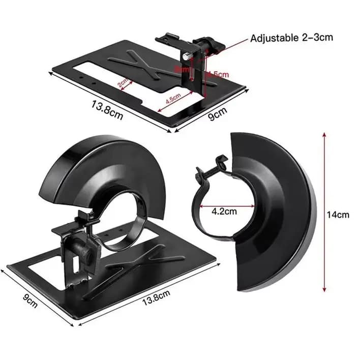 Couvercle de protection de sécurité pour meuleuse d'angle de 4 pouces, couvercles de sécurité + support de Base pour meuleuse d'angle, ensemble de supports pour outils de bricolage du bois