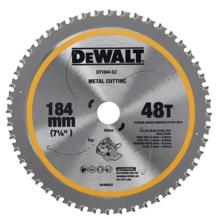 DEWALT DT1044 184mm * 20mm * 48T lame de scie circulaire de coupe de métal en acier doux pour accessoires d'outils électriques DCS383
