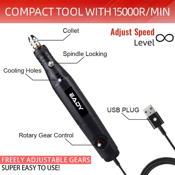 Mini perceuse électrique 18V alimentée par prise EU/US – Kit d'outils rotatifs filaires pour bricolage, artisanat, bijouterie, gravure sur verre, polissage de métaux – 2-en-1