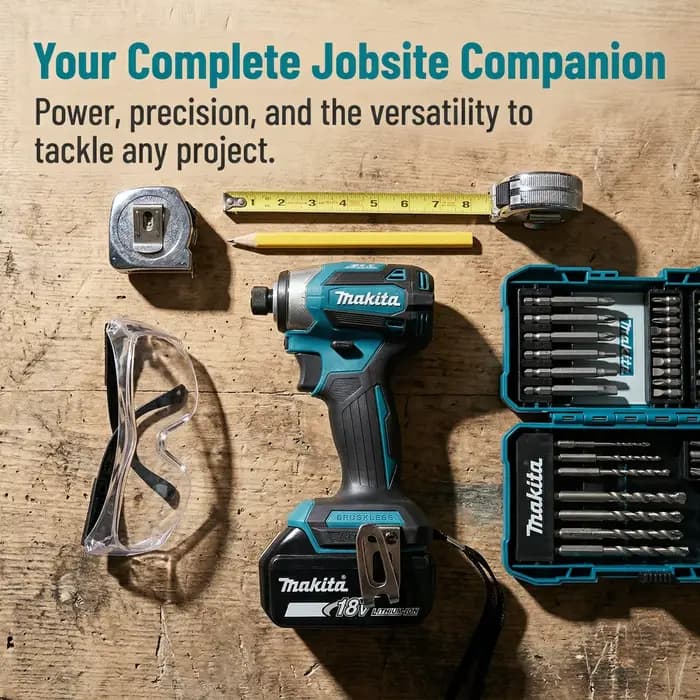 Makita DTD173 Perceuse à percussion sans fil 18V - Perceuse-visseuse électrique pour bois et boulons (Machine nue)