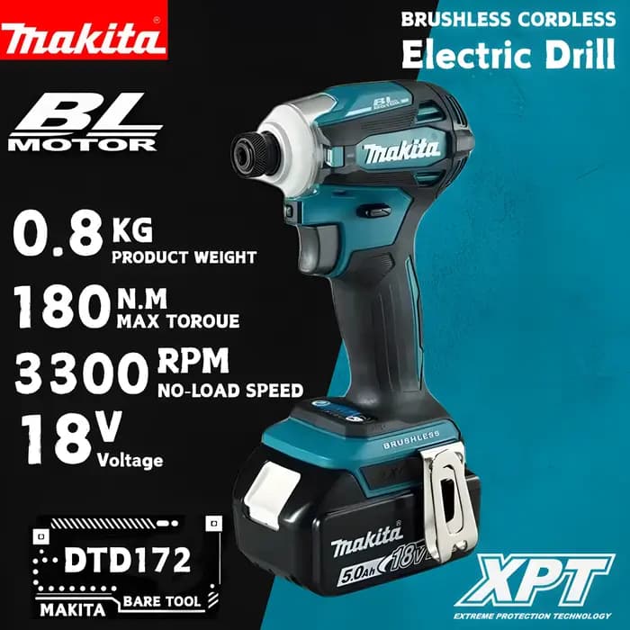 Makita DTD172 18V LXT Perceuse à percussion sans fil sans balais 180 N·m