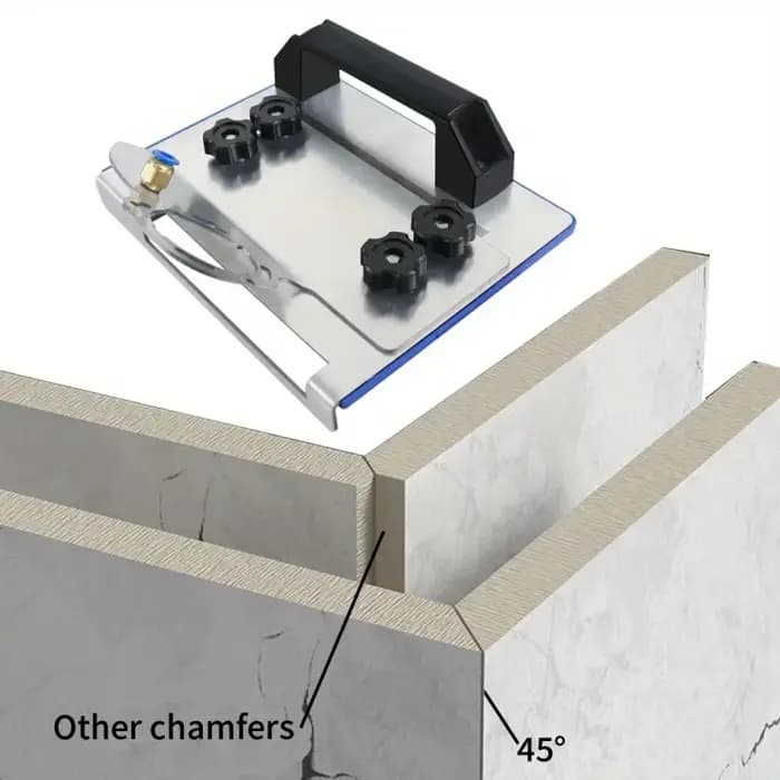 Support pour meuleuse d'angle pour carreaux, outil de chanfreinage à 45 degrés pour la découpe de carreaux, céramiques et pierres, avec support de chanfreinage