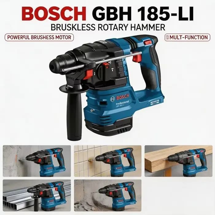 Marteau perforateur sans fil Bosch GBH185-LI Professional : puissance fiable pour le perçage du béton quotidien et les réparations domestiques intensives