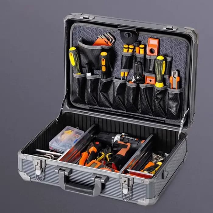 Mallette à outils multifonctionnelle en alliage d'aluminium