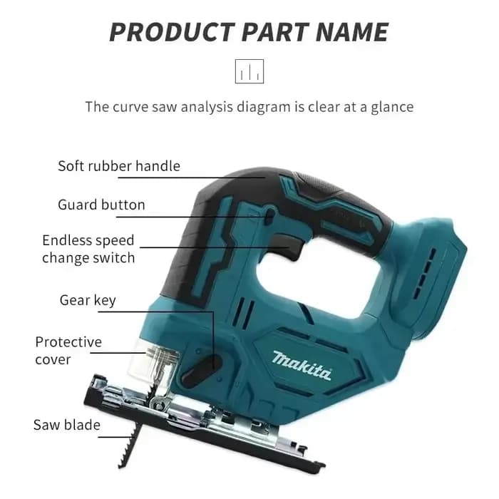 Scie sauteuse électrique sans fil Makita DJV182Z 340W avec lame de scie