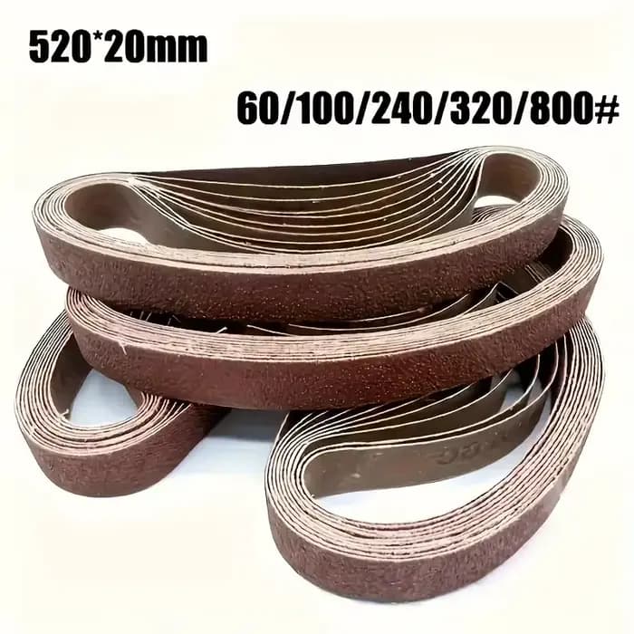 520x20mm 10 pièces 60/100/240/320/800 # Petite mini ponceuse à bande pour le meulage de l'acier inoxydable