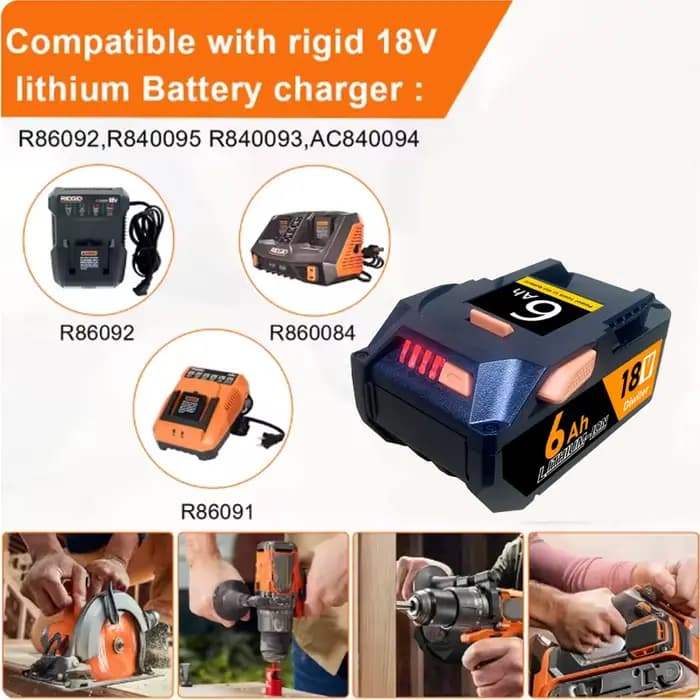 Pour AEG 18V batterie 6.0AH batterie Lithium-Ion pour RIDGID R840087 R840085 L1815R L1850R L1830R R840083 série outil électrique sans fil