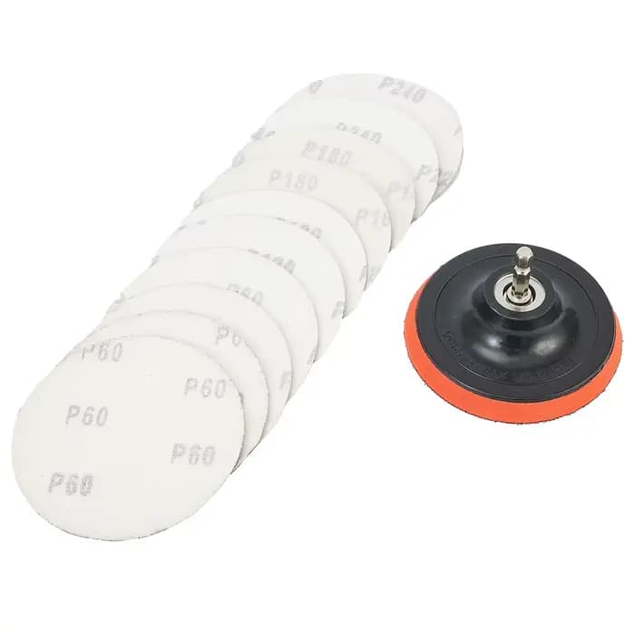 12 pièces 4 pouces disques abrasifs 60-240 grain tampon de polissage M10 Kit d'adaptateur de forage outils