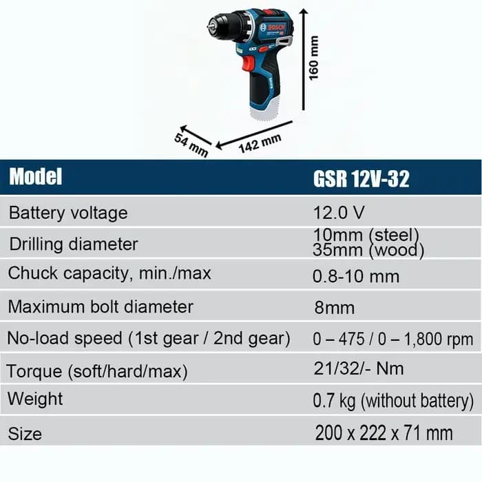 Perceuse-visseuse sans fil Bosch Professional GSR 12V-32