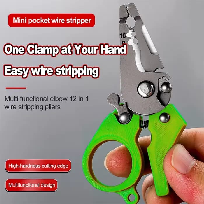 Mini-pinces à dénuder multifonctionnelles de poche pour électriciens – Outil de coupe et de sertissage de câbles