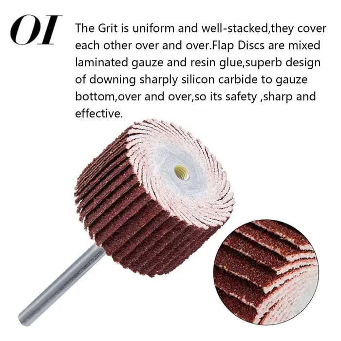 10 pièces disque de roue à lamelles ponçage perceuse papier de verre abrasif 80-600 grain meuleuse de polissage pour outils rotatifs avec 1 mandrin