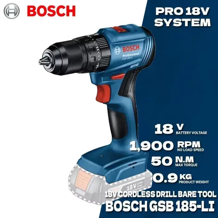 Perceuse à percussion sans fil BOSCH GSB 185-LI