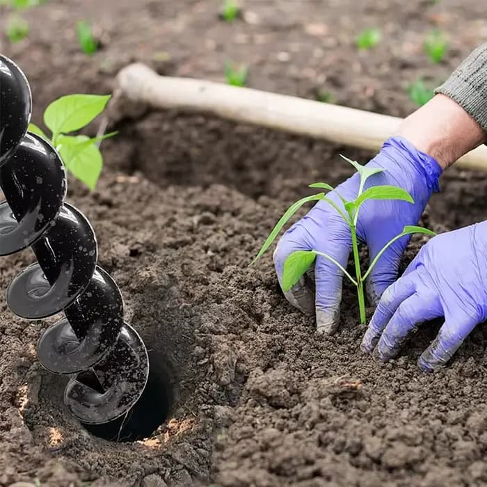 Foret à tarière de jardin, 9 tailles, outil, pelle à trous en spirale, perceuse au sol, perceuse de terre pour la plantation de graines, clôture de jardinage, jardinière de fleurs