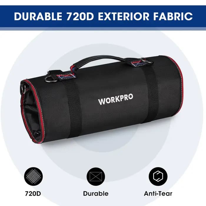 WORKPRO – sac à outils enroulable avec 6 poches
