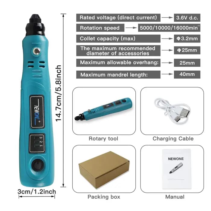 Graveur électrique sans fil 3.6V, mini perceuse meuleuse avec outils distants pour accessoires rectifieuse bricolage