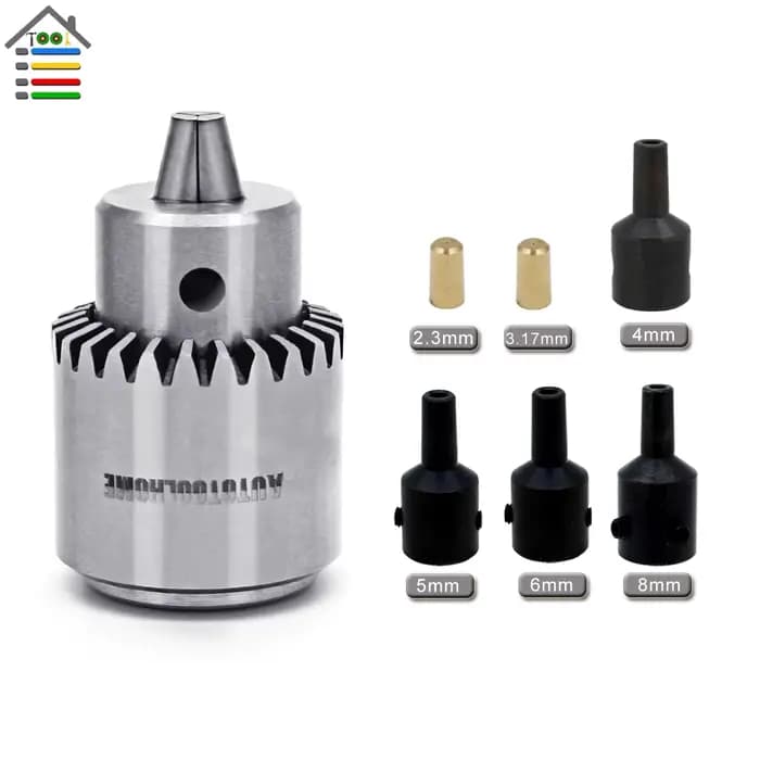 Mandrin de perceuse monté sur cône JT0 avec clé, micro moteur, serrage de la lumière, 0.3-4mm, 2.3,