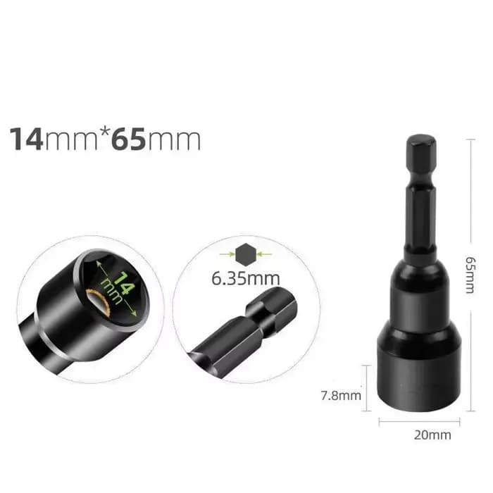 Tournevis à écrou magnétique à douille d'impact 6-19mm, adaptateur de douille profonde, têtes de clé