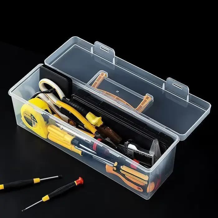 Boîte de rangement pour outils, organisateur d'outils transparent multi-compartiments, boîte de tri