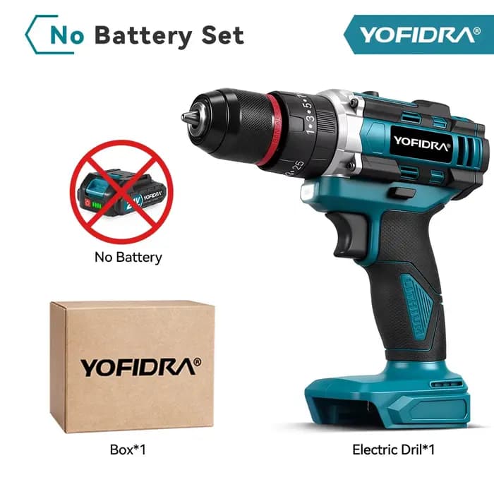 YOFIDRA 25 + 3 couple perceuse à percussion électrique portable 3IN1 perceuse à percussion sans fil