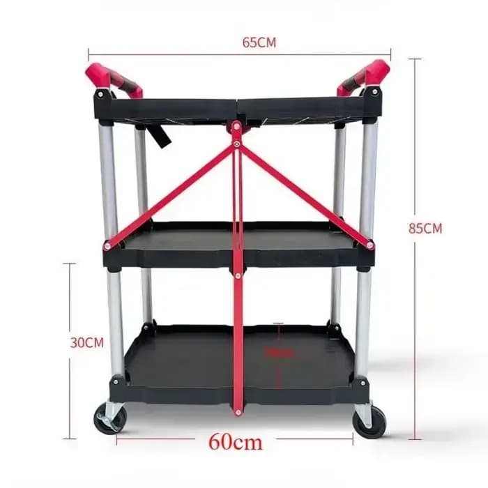 Armoire de Rangement d'Outils Pliable en Alliage, Chariot à Roues, Portable, Extérieur, Poignée Non-