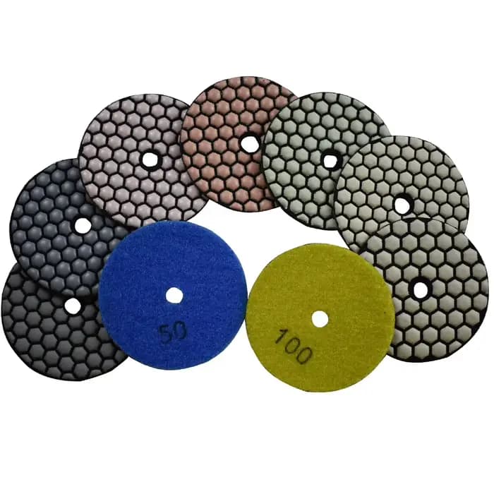Tampons de polissage diamant 3 "4" 5 "6", disque de polissage sec et humide pour le ponçage du marbr