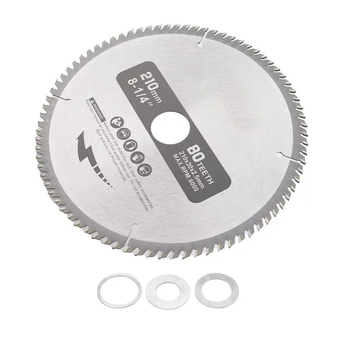 210mm 80 dents diamètre d'alésage 30mm lame de scie circulaire avec 3 joints toriques lame de scie c