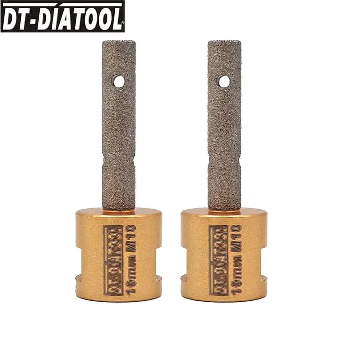 DT-DIATOOL 2 pièces/ensemble 10mm tige de meulage en diamant brasé sous vide avec connexion M10 sur