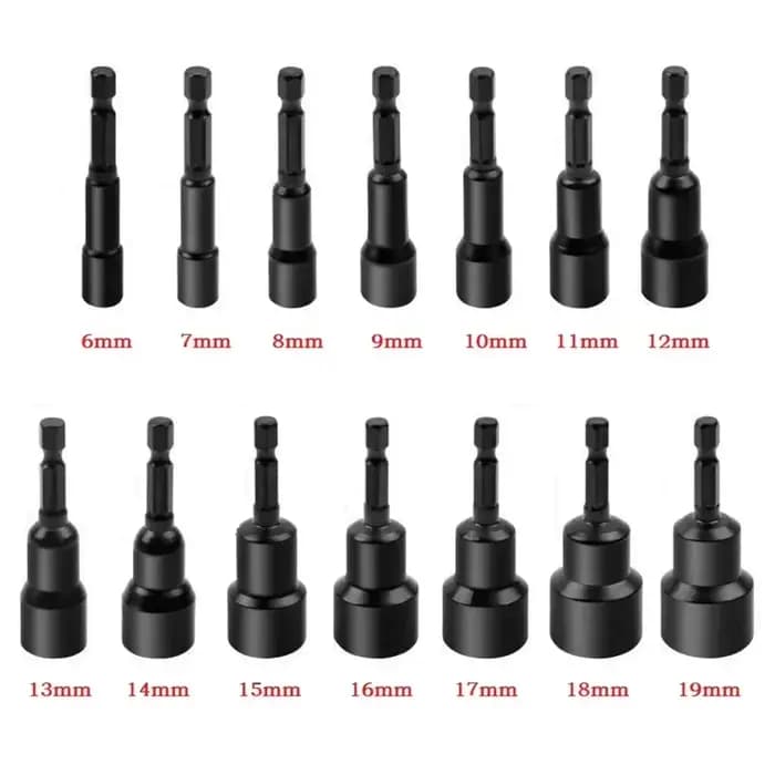 Tournevis à écrou magnétique à douille d'impact 6-19mm, adaptateur de douille profonde, têtes de clé