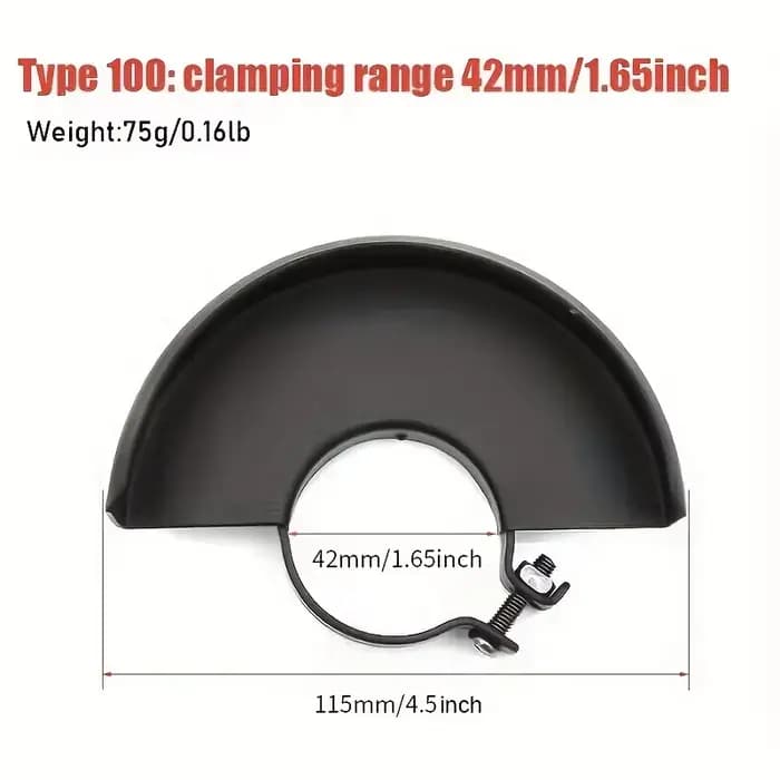 Meuleuse d'angle noire 4.5/5 pouces, protection de sécurité en métal, couverture de roue pour meuleu