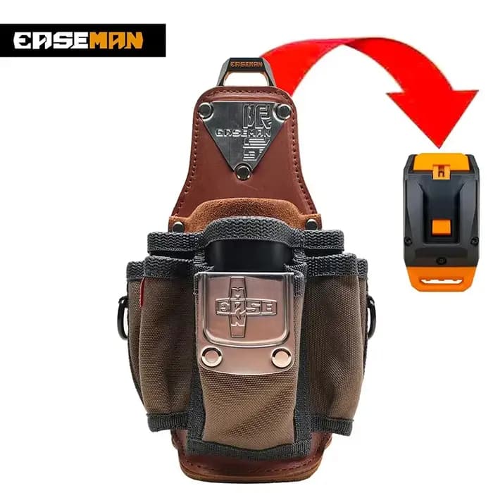 EASEMAN-Sac de taille pour outils en cuir, sac de rangement professionnel, accessoires multifonction