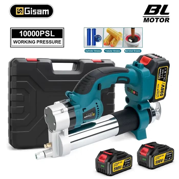 Gisuis 10000PSL 69Mpa pistolet à graisse électrique sans brosse haute pression huile lubrifiante de