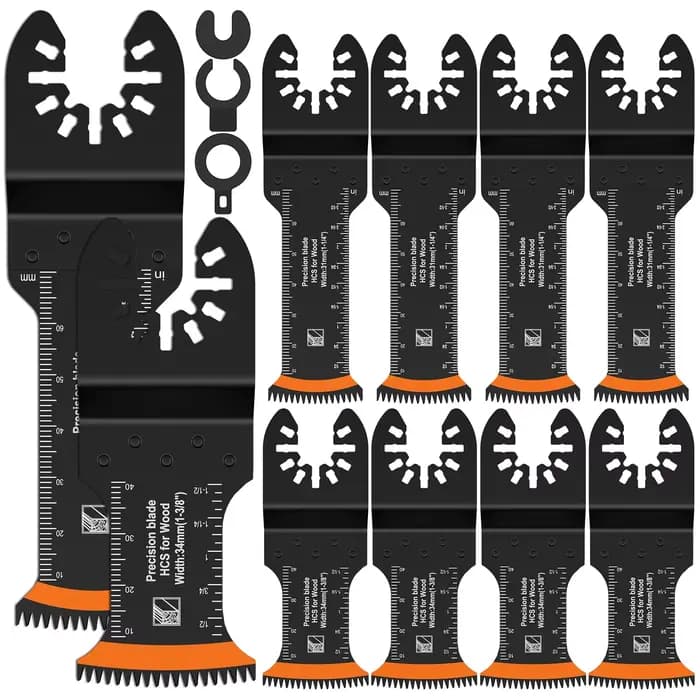 Lames de scie oscillante 10 pièces, à dents japonaises et bord en arc, pour outils multifonctions, p