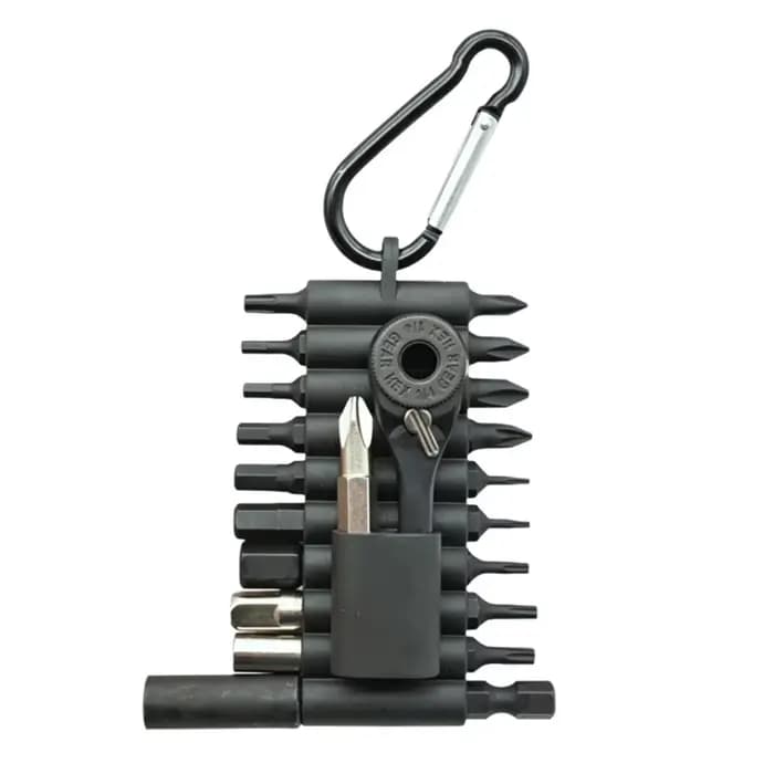Kit de 21 embouts magnétiques S2 en acier pour visseuse à chocs avec étui de rangement, kit d'outils
