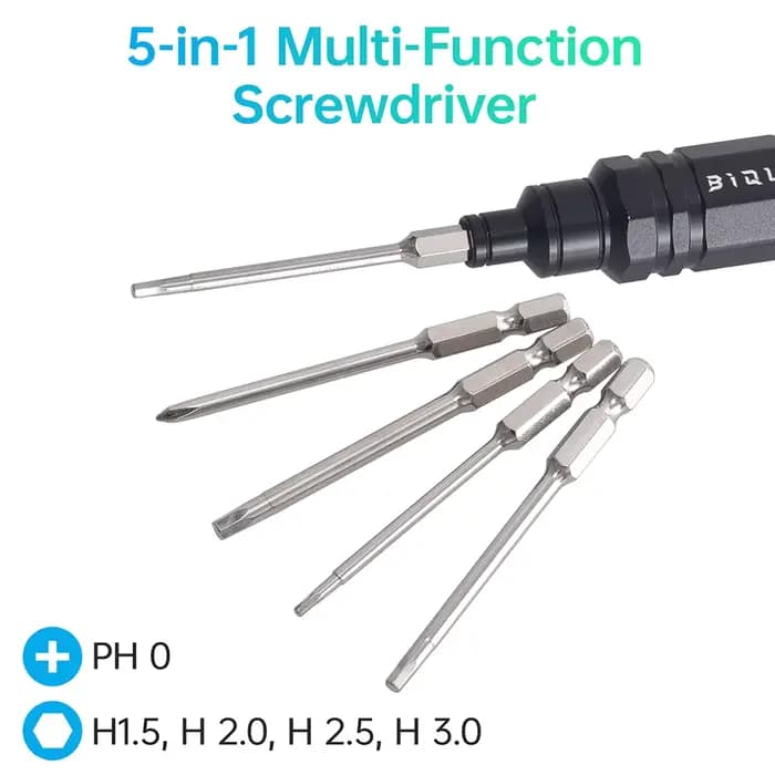 BIQU Sidekick Kit d'outils Tournevis multifonctionnel 5 en 1 Lames de sol de précision légères tranchantes pour imprimantes 3D