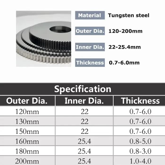 YZH lame de scie circulaire fraisage outil de coupe diamètre 120 130 150 160 180 200mm CNC pour métal acier