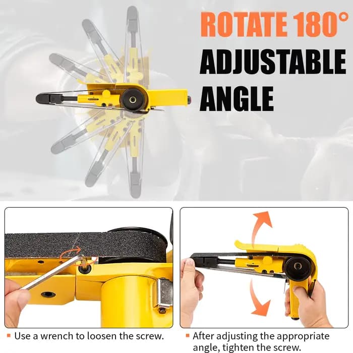 Ponceuse à bande pneumatique réglable à 520 °