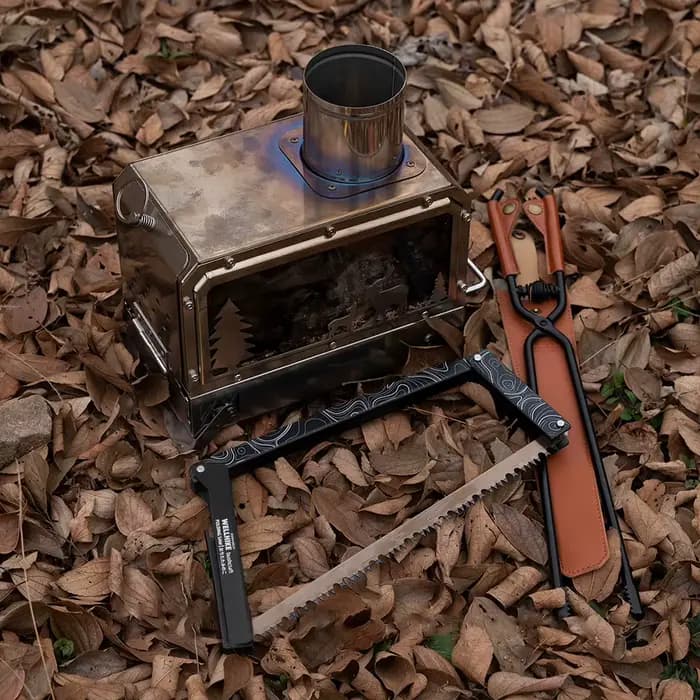 Scie pliante en alliage d'aluminium avec sac de rangement, scie à main pour arbre de coupe, outil de survie multifonctionnel pour randonnée en plein air et Camping