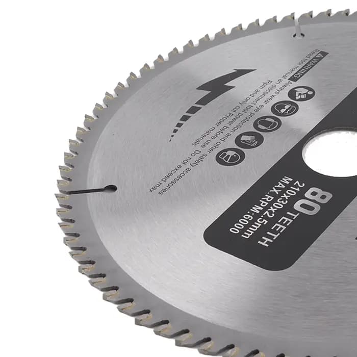 210mm 80 dents diamètre d'alésage 30mm lame de scie circulaire avec 3 joints toriques